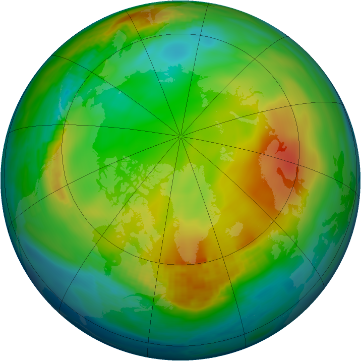 Arctic ozone map for 11 December 1979